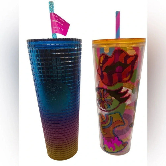 STARBUCKS Tim Singleton 2023 Ltd Edition PRIDE Venti Tumbler Cold Cup Set NWT - Picture 1 of 7